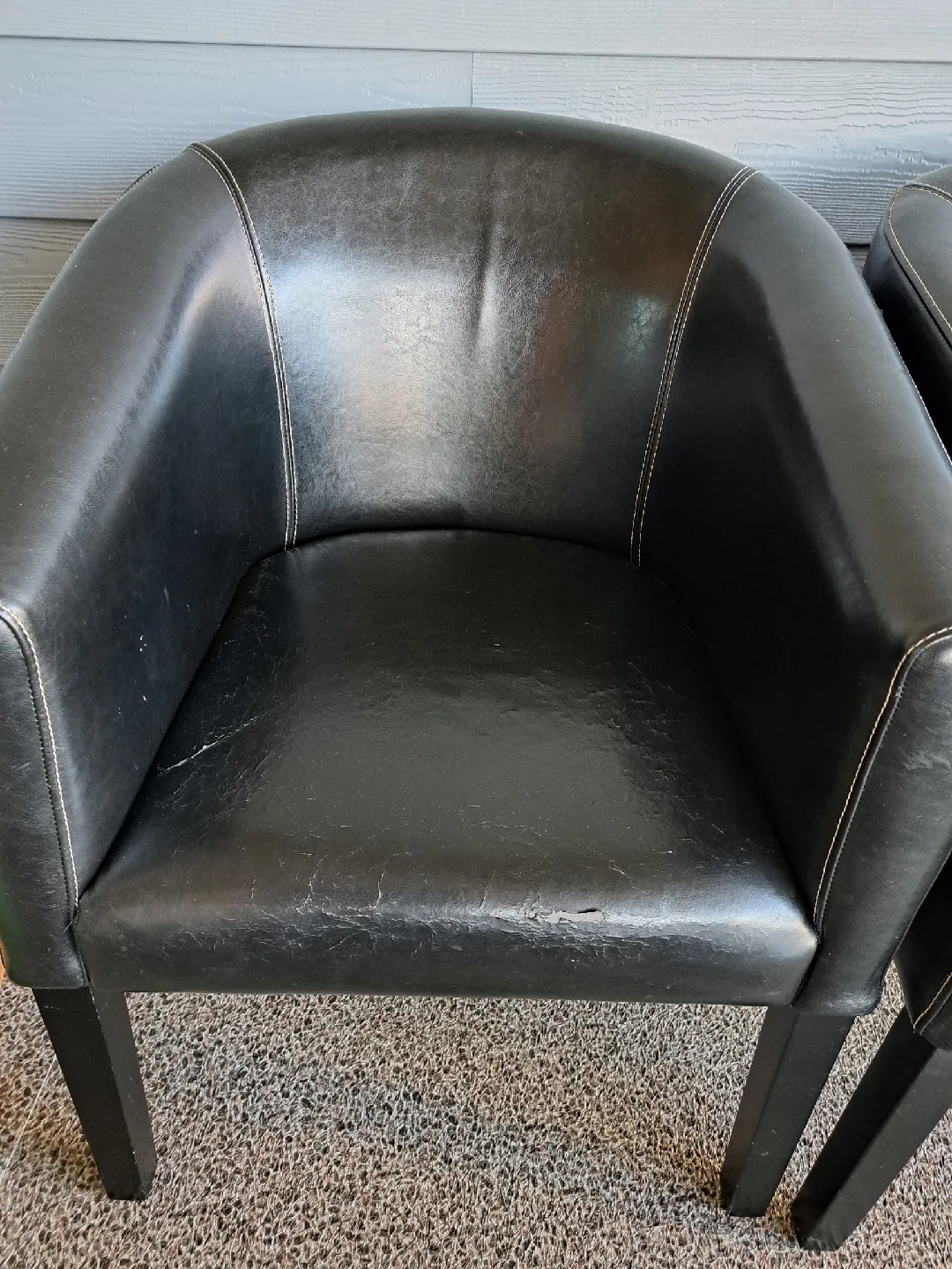 Pair of Black Leather Accent Chairs image indicator(2)