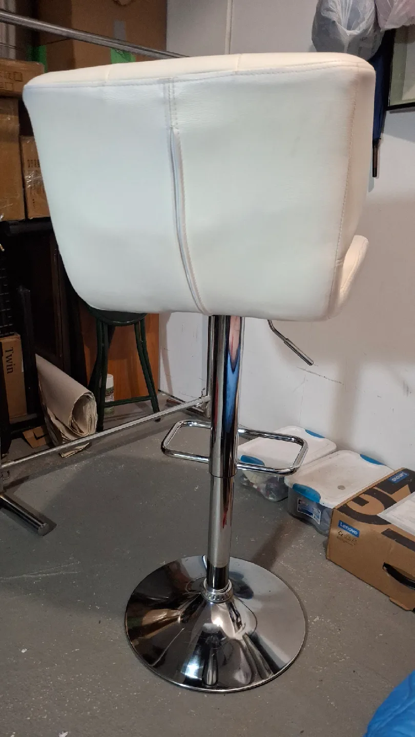 White Adjustable Height Bar Stool image indicator(6)