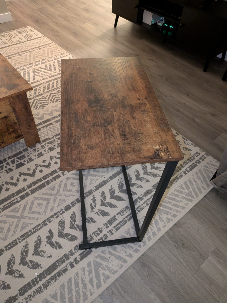 x2 Side Tables with Metal Frame - Brown