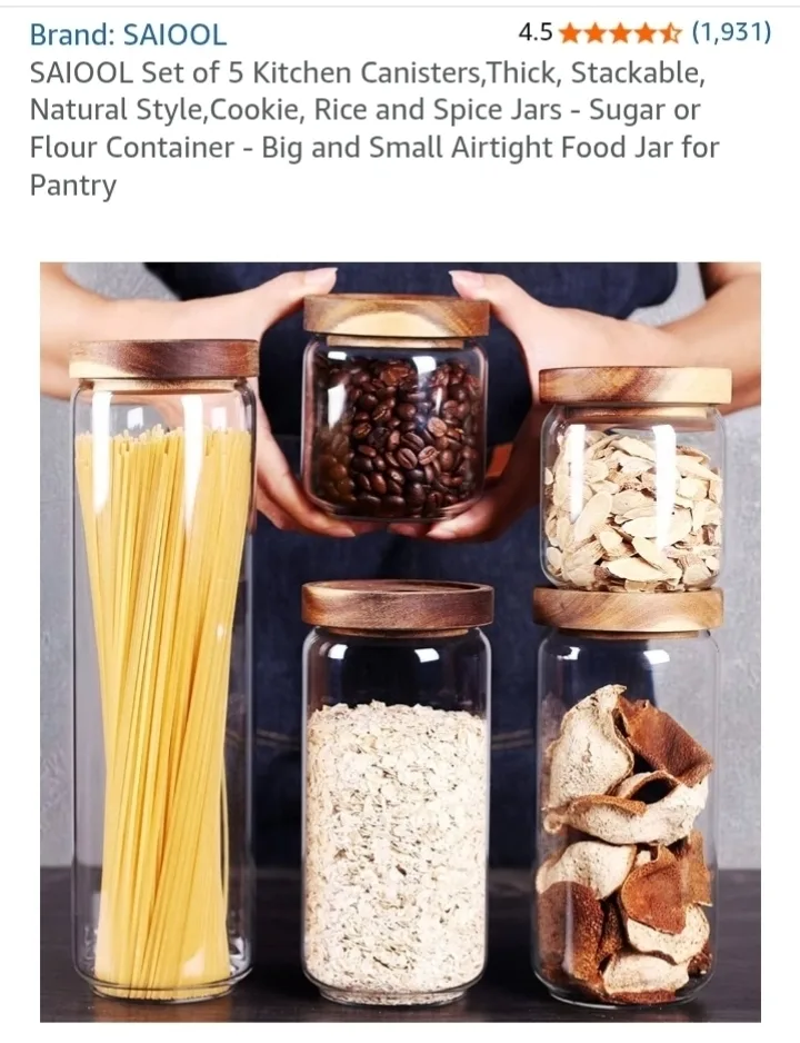 SAIOOL 5-Piece Kitchen Canister Set