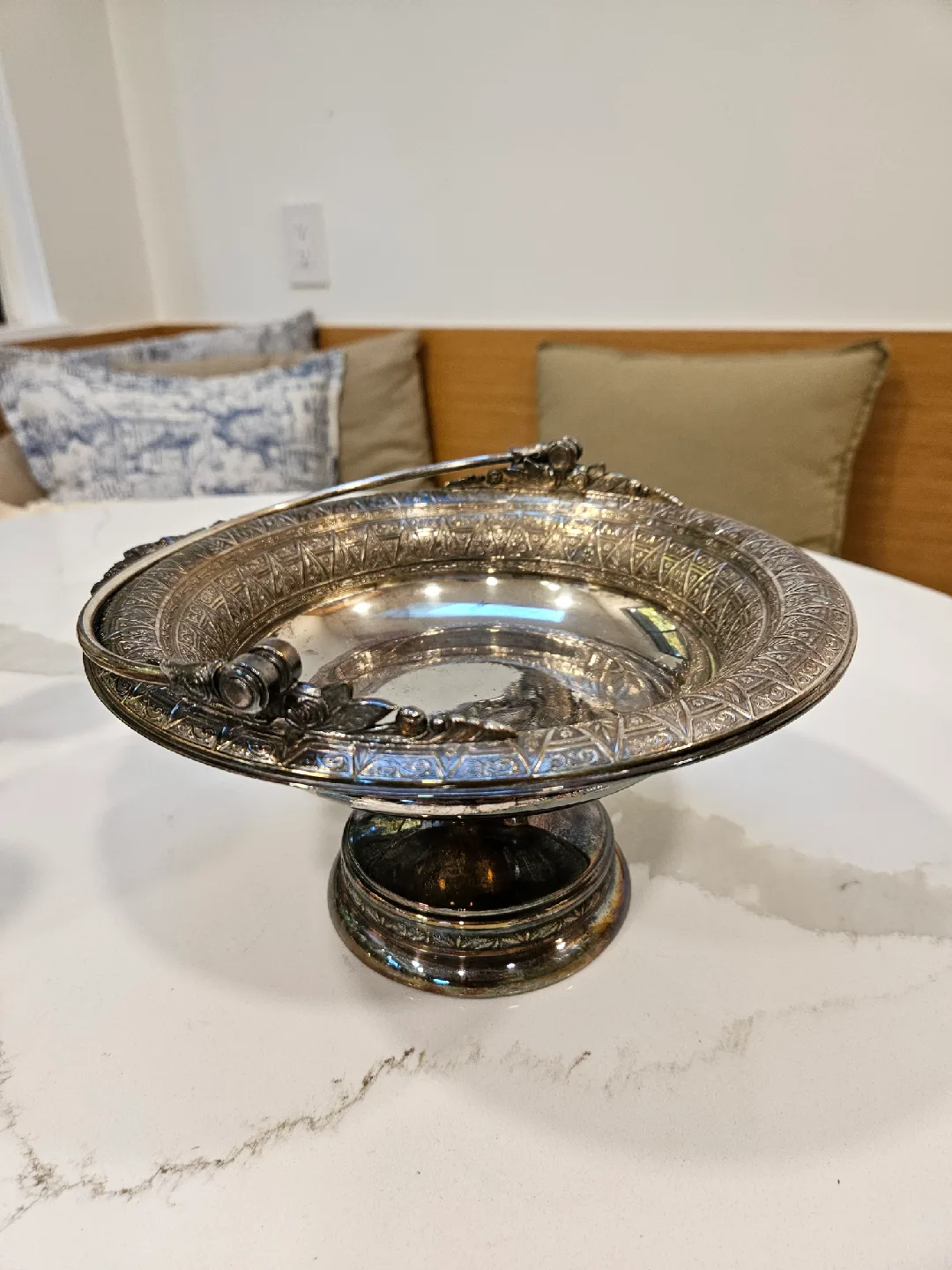 WM. GERBER & CO. Ornate Silver Plated Footed Bowl thumbnail