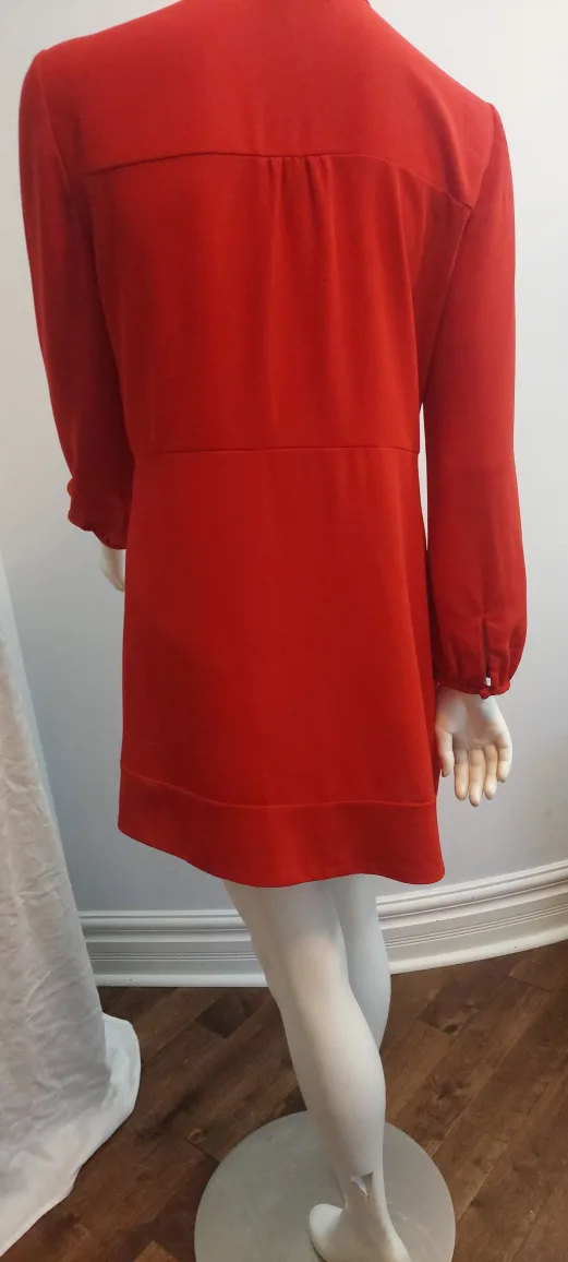 NEW  Zara Red Long Sleeve Dress - Size L image indicator(4)