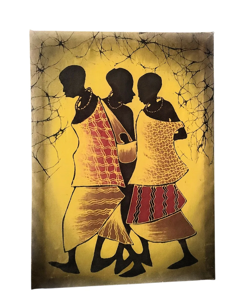 African Batik Art Painting. 18 x 25 inches image indicator(2)