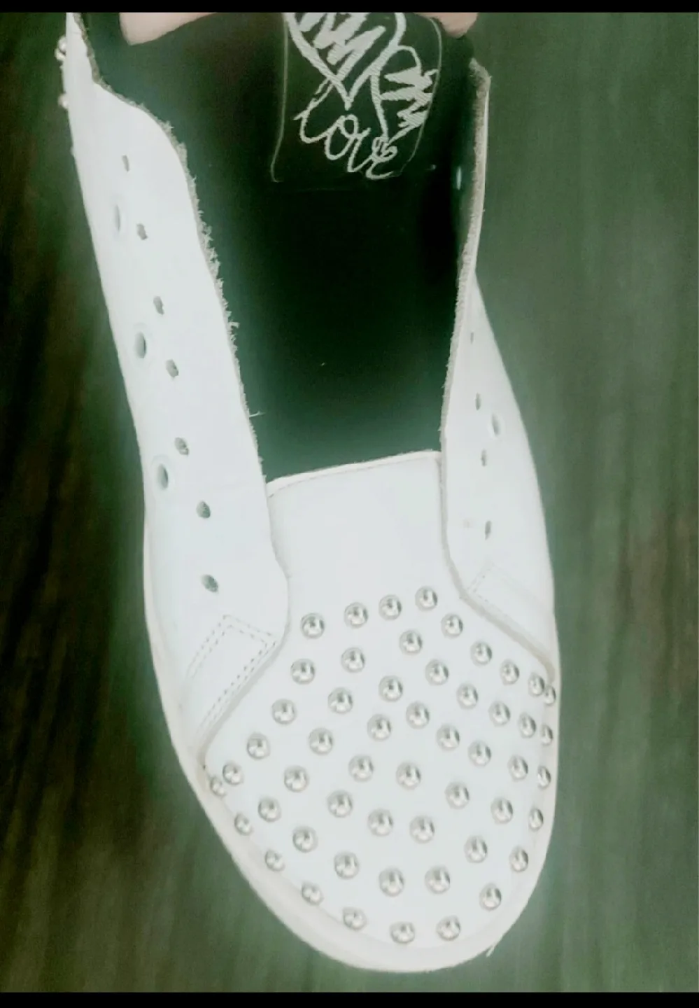 Alberto Venturini White Studded Slip-On Shoes image indicator(2)