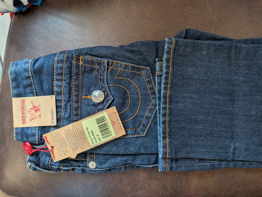 New True Religion Straight Jeans, Size 8 image indicator(5)