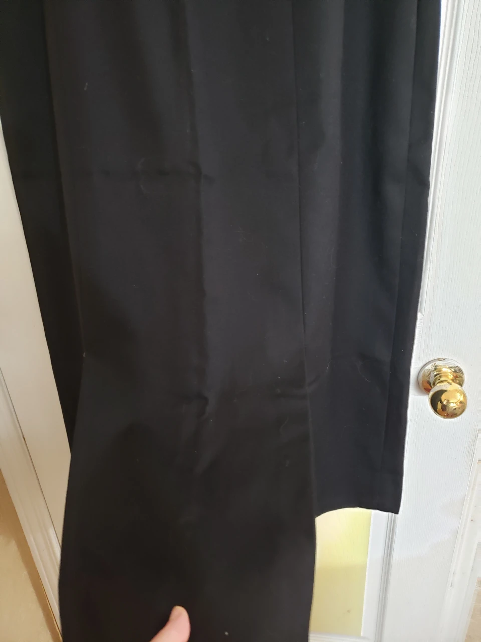 Black wool   Skirt with Slits fit size 14 - photo 2