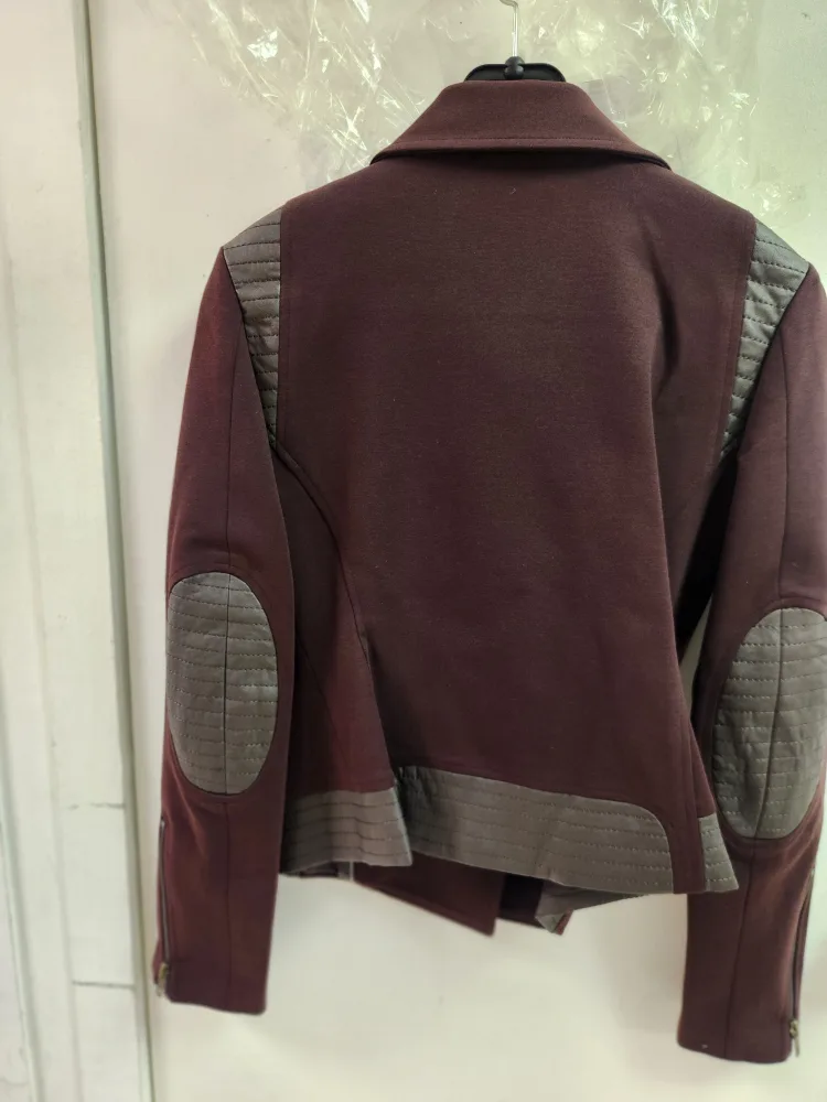 James Jeans Moto Jacket - Deep Burgundy Ponte Combo - M image indicator(2)