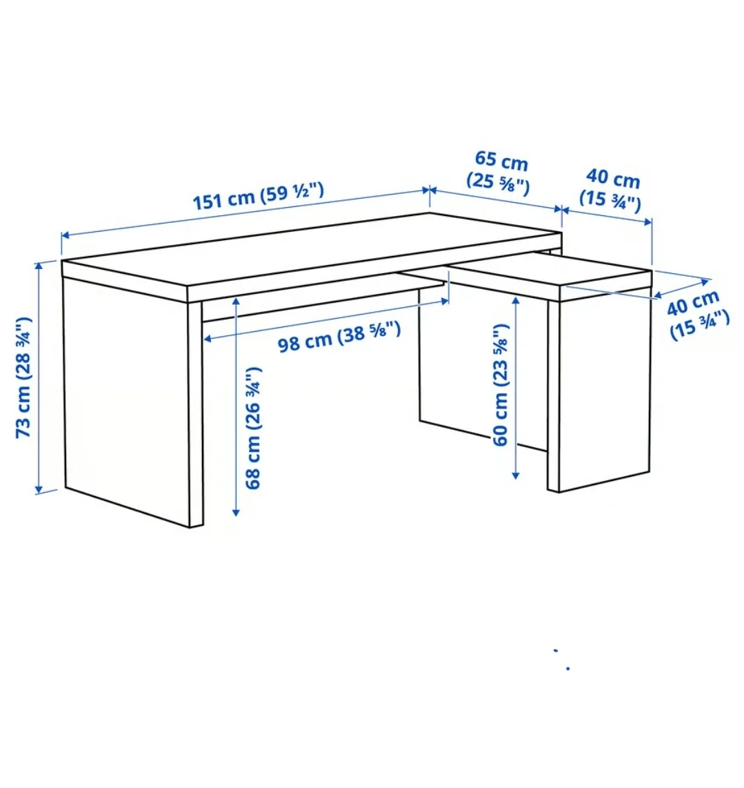 Ikea black desk with Pull out panel image indicator(2)