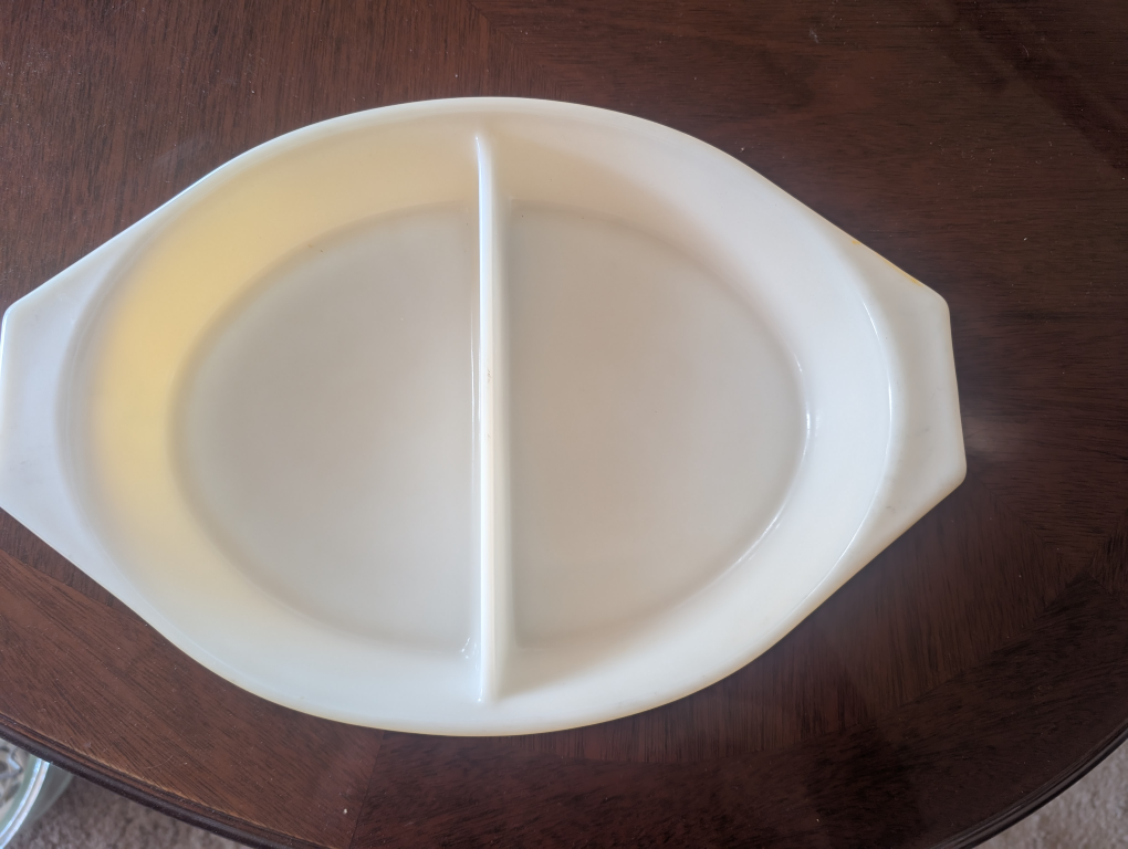 Vintage Pyrex Divided Dish with Lid - Sunflower Pattern - photo 2