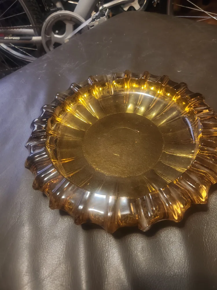 Amber Glass Ashtray