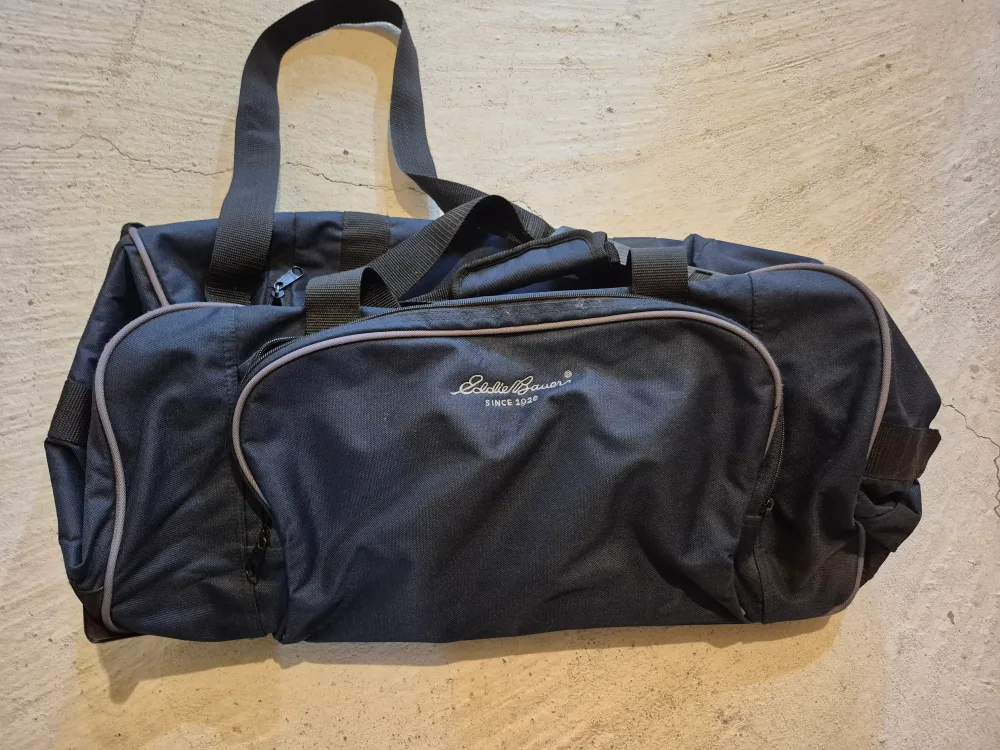 Eddie Bauer Navy Blue Rolling Duffel Bag thumbnail