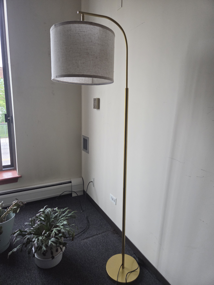 Gold Floor Lamp with Linen Shade