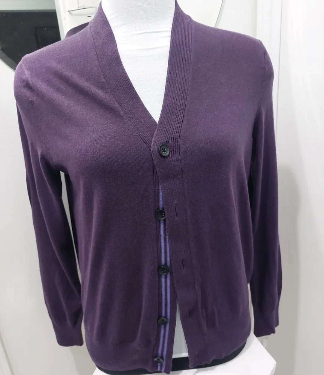 Banana Republic Women's Purple Cardigan Small image indicator(7)