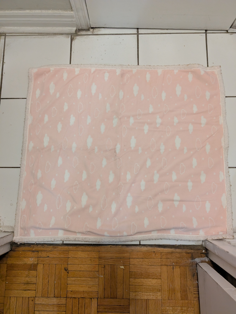 Cloud Pattern Baby Blanket - Pink & Grey