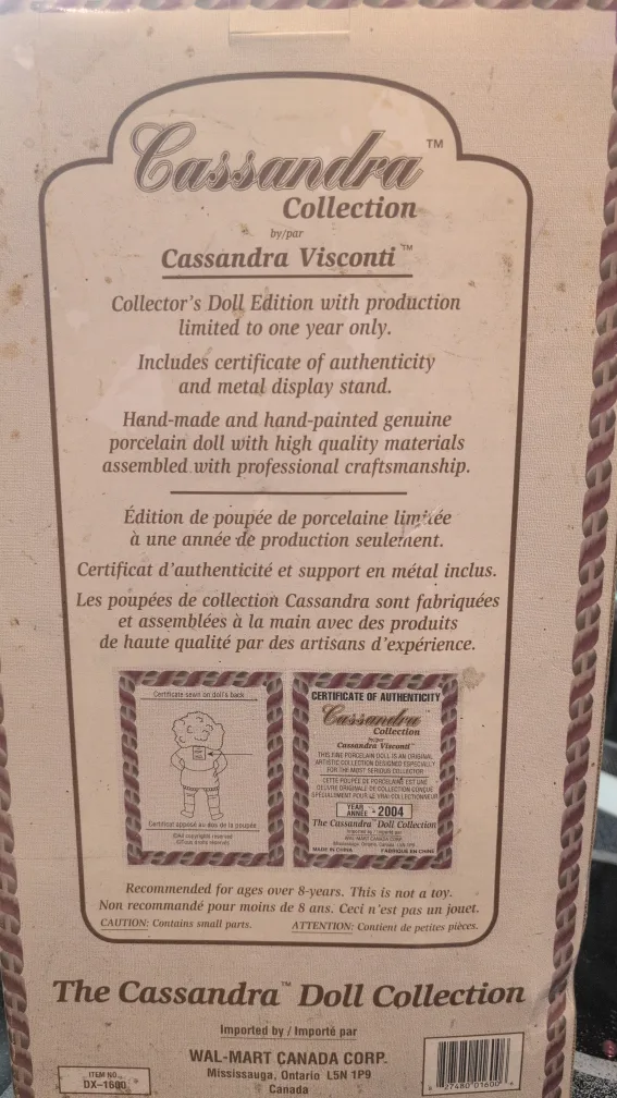 Cassandra Visconti Porcelain Doll - Limited Edition 2004 image indicator(4)