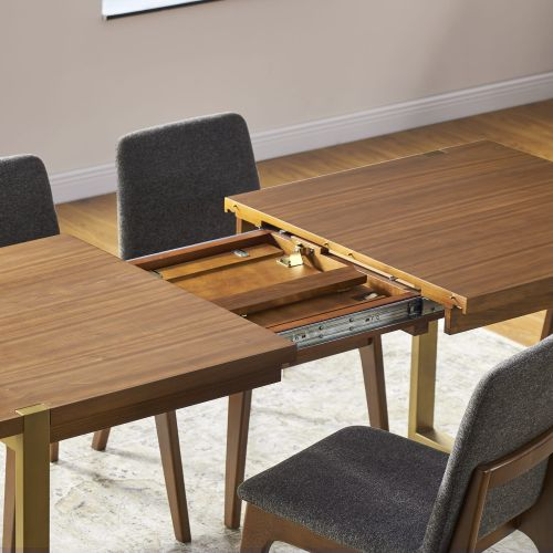 expandable solid wood dining table, seats 6-8 - photo 3