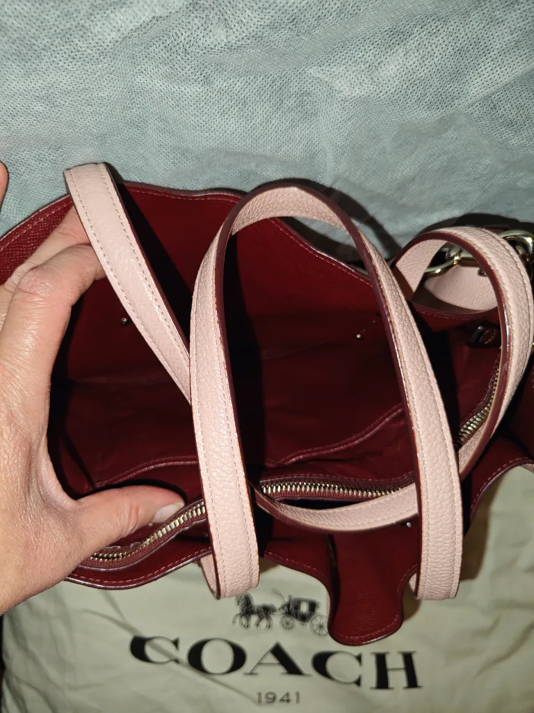 Coach Leather Tote Bag - Pink image indicator(2)