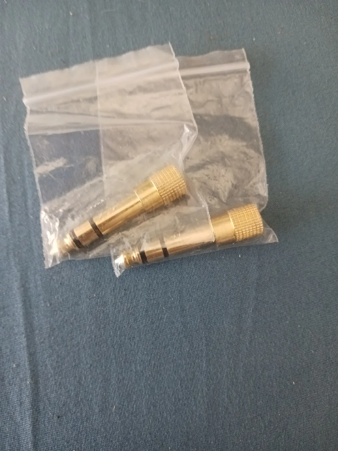 Two Gold Audio Jack Adapters thumbnail