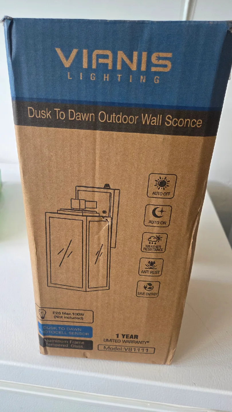 VIANIS Lighting Dusk to Dawn Outdoor Wall Sconce thumbnail
