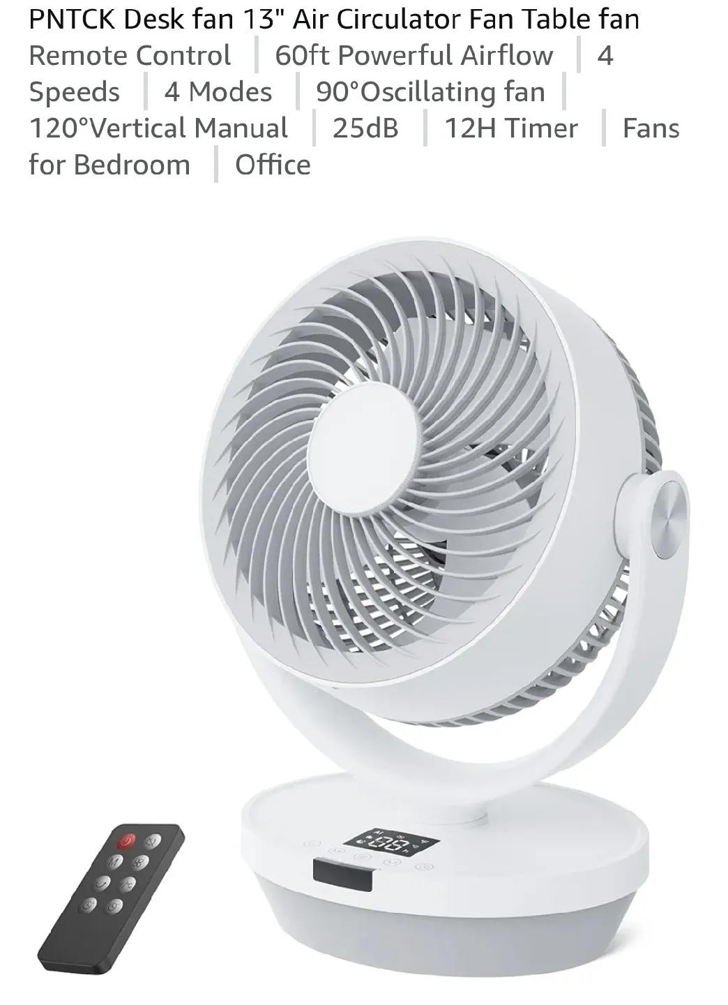 Pntck 13" Air Circulator Fan - Like New! image indicator(5)