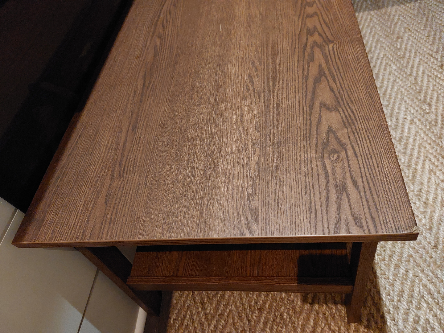 Brown Wood Coffee Table with Shelf - photo 3