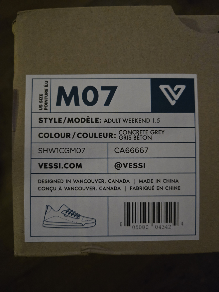 Vessi Adult Weekend Concrete Grey Size 7 mens/women's 8 - photo 2