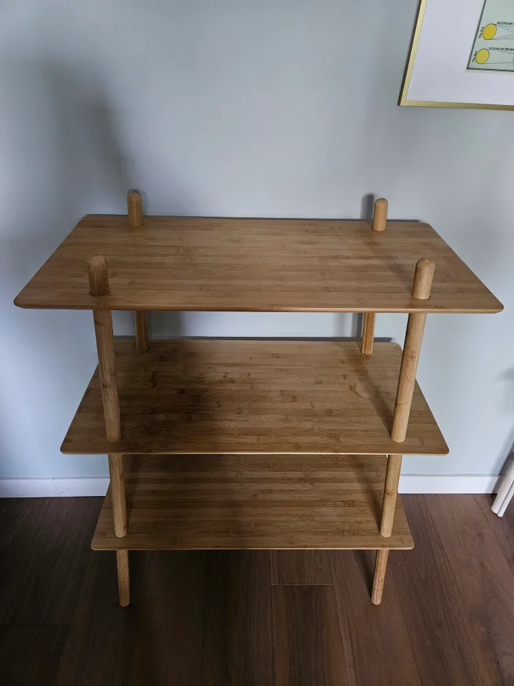 Jysk Bamboo Wood 3-Tier Shelf Scandinavian Design thumbnail