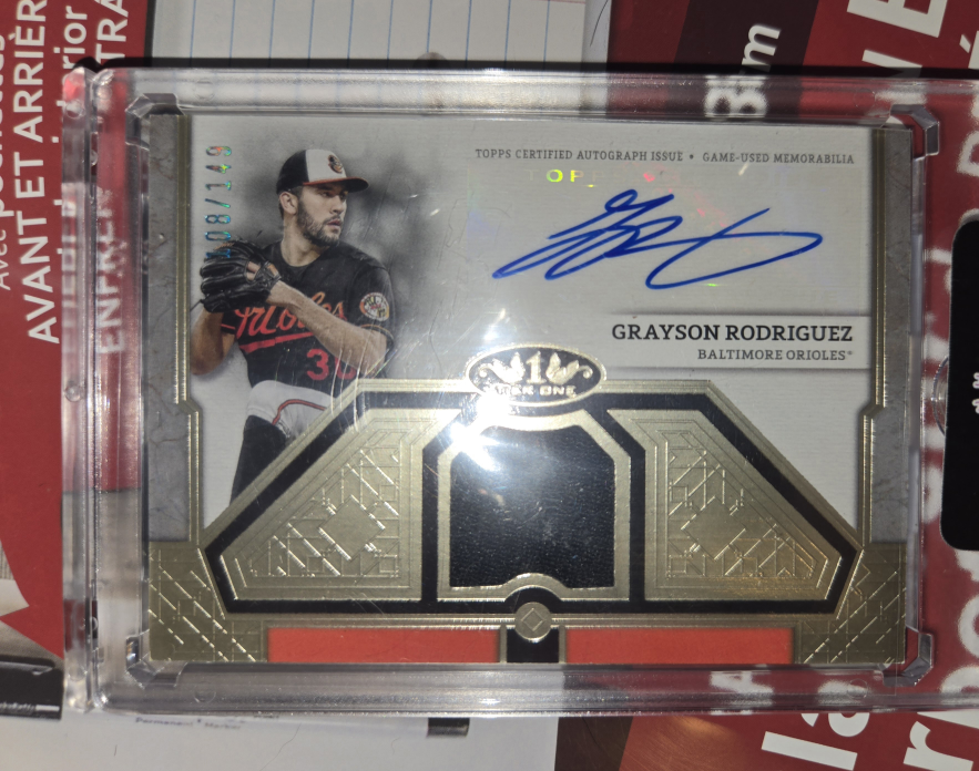 Topps Grayson Rodriguez Autographed Relic Card