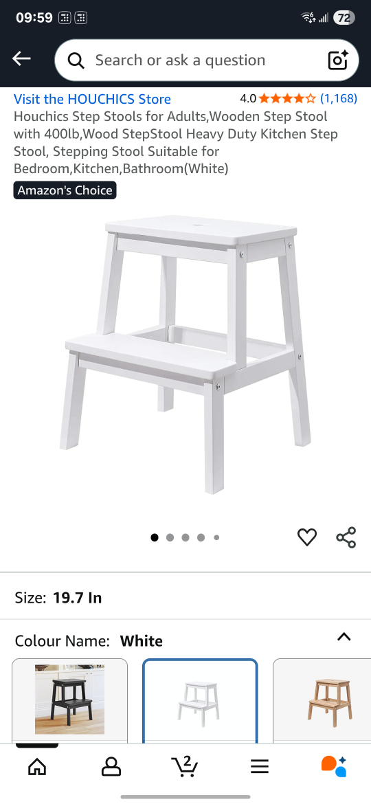 Houchics White Footstool