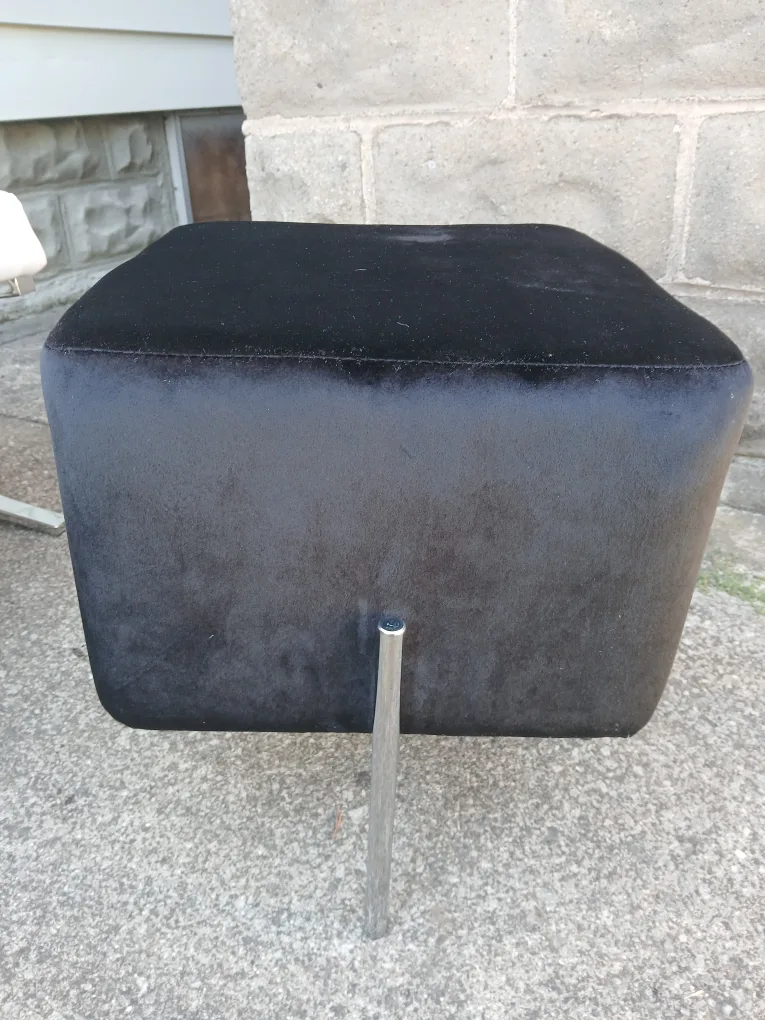 Black Velvet Ottoman with Chrome Legs - Set of 2 image indicator(2)