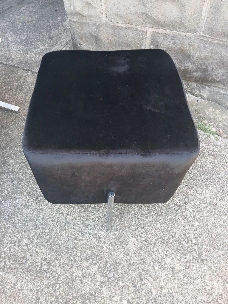Black Velvet Ottoman with Chrome Legs - Set of 2 image indicator(3)