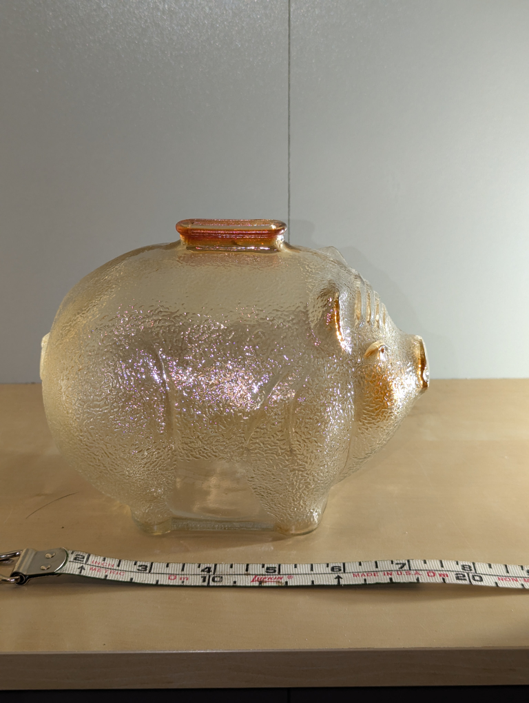 Vintage Iridescent Anchor Hawking Glass Piggy Bank
