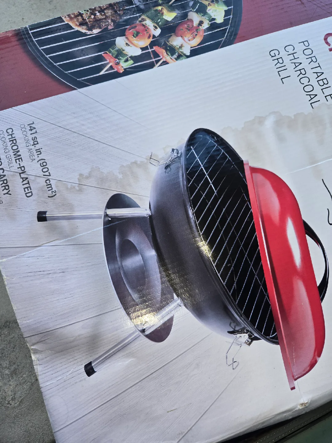 Portable Charcoal Grill - Chrome-Plated thumbnail