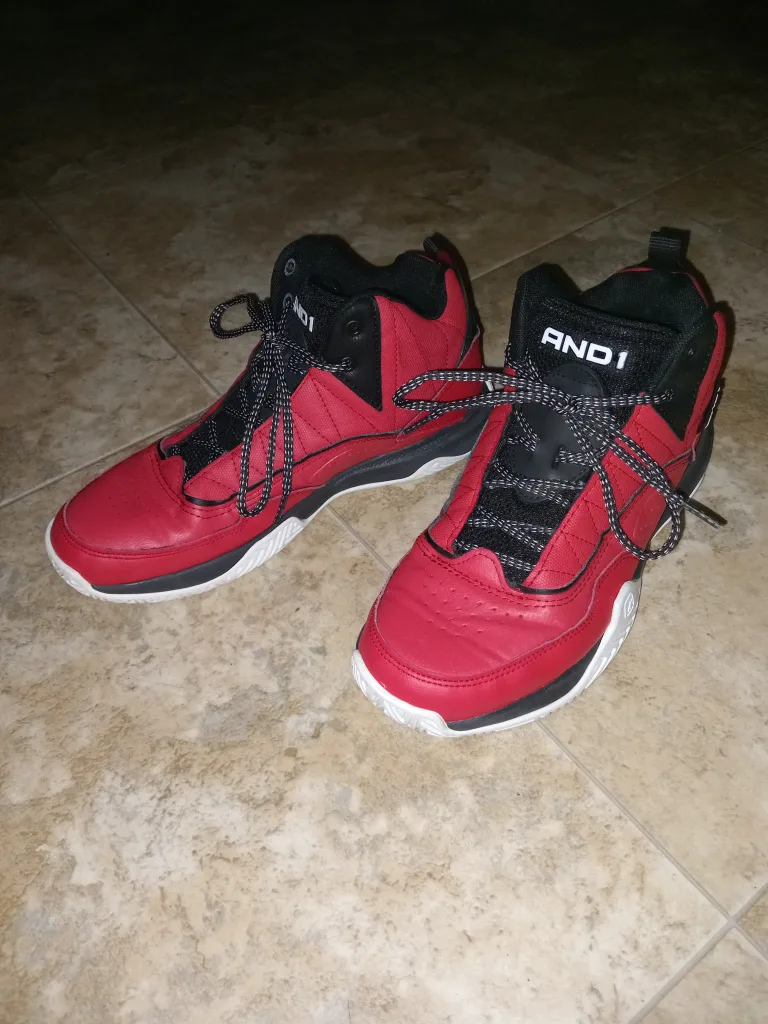 AND1 Red & Black Basketball Shoes - Size 10