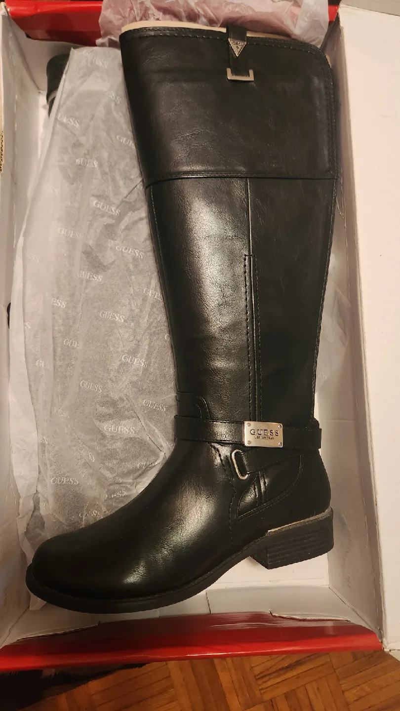 Guess Black Leather  Boots - Size 8 1/2 🥕 thumbnail