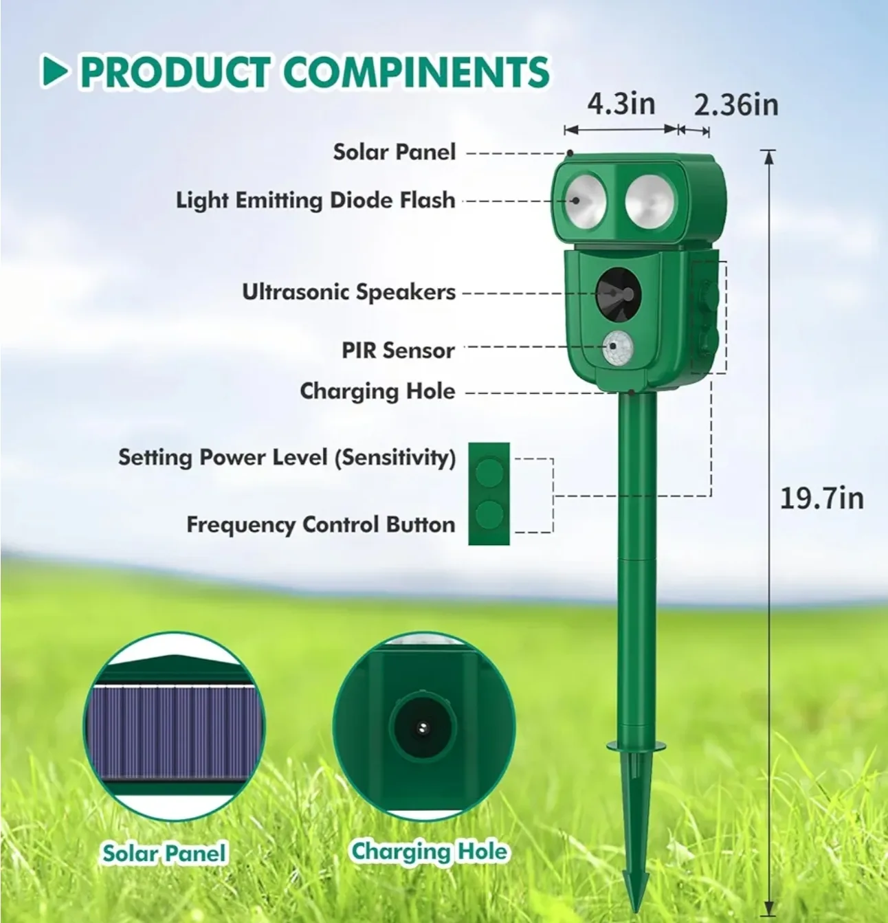 Solar Animal Repeller. Garden Protector image indicator(2)