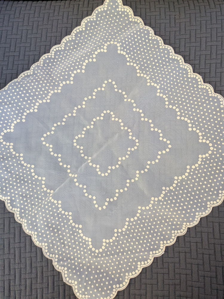 Vintage 1950's  White Polka Dot Handkerchief - photo 2