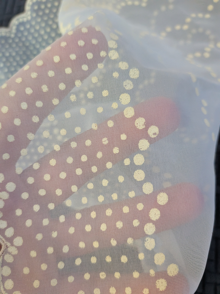 Vintage 1950's  White Polka Dot Handkerchief - photo 5