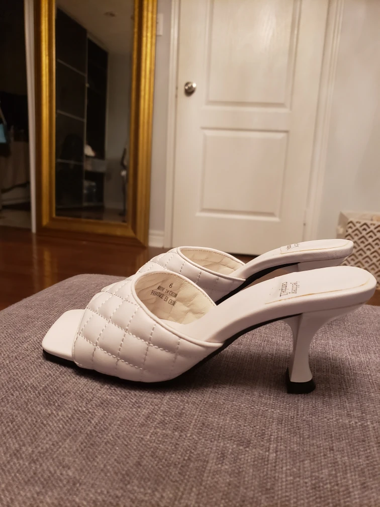 Jeffrey Campbell White Quilted Heels - Size 6