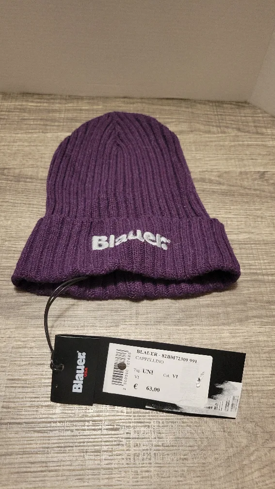 Blauer Purple Ribbed Knit Beanie Hat thumbnail