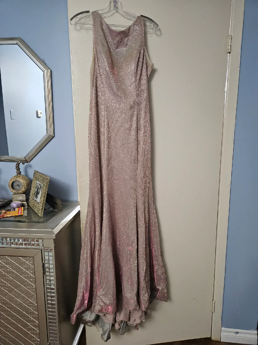 Pink Sparkly Fitted Evening Gown image indicator(4)