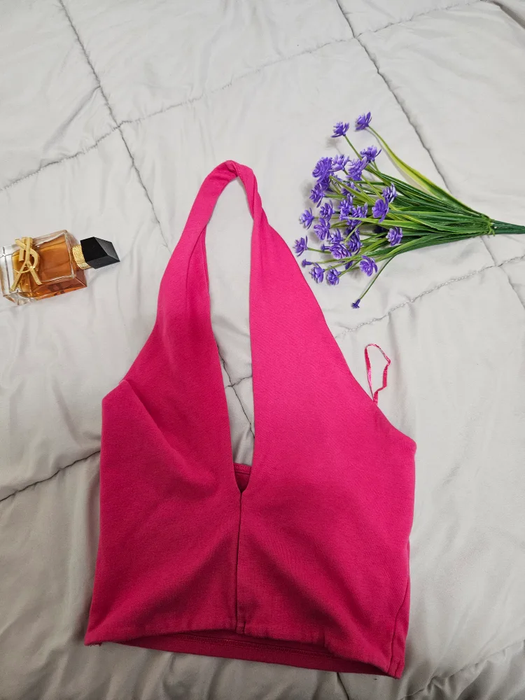 Zara Pink Halter Top - Size M thumbnail