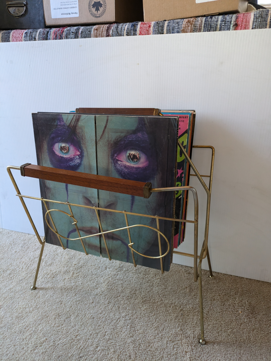 1950s Record / Magazine Holder , ( wire and wood) - photo 4