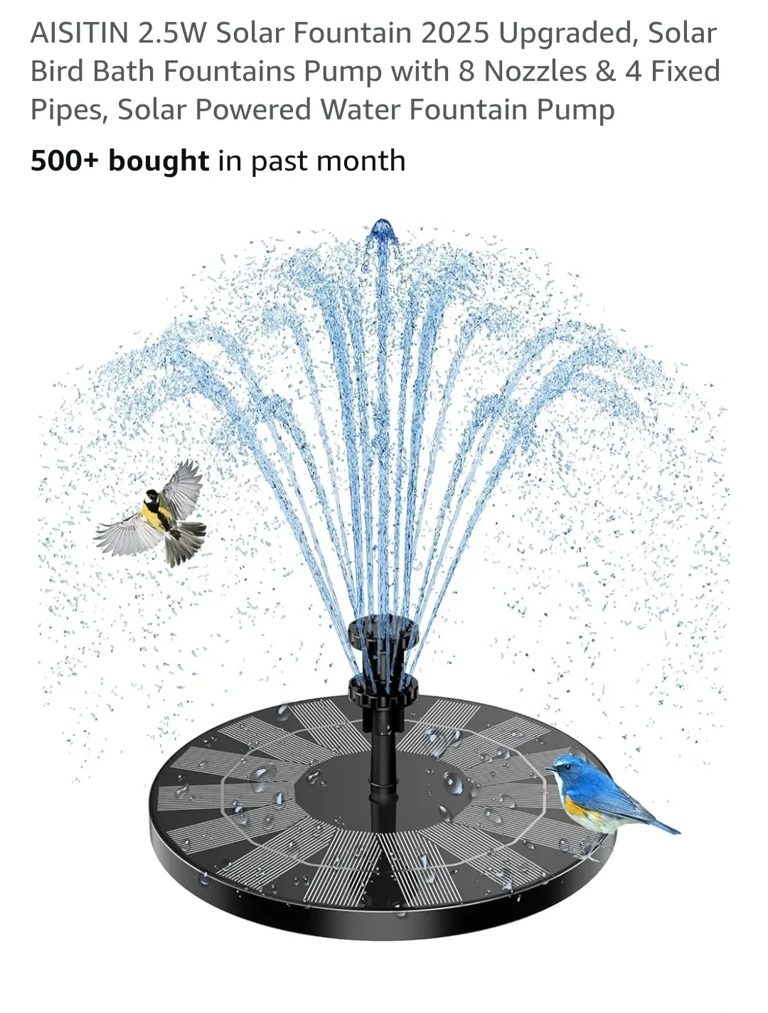 2 solar birdbath fountain*new* thumbnail