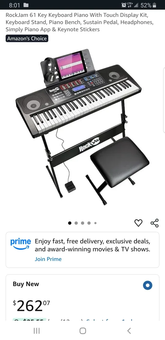 RockJam 61 Key Keyboard Piano with Stand & Bench image indicator(5)