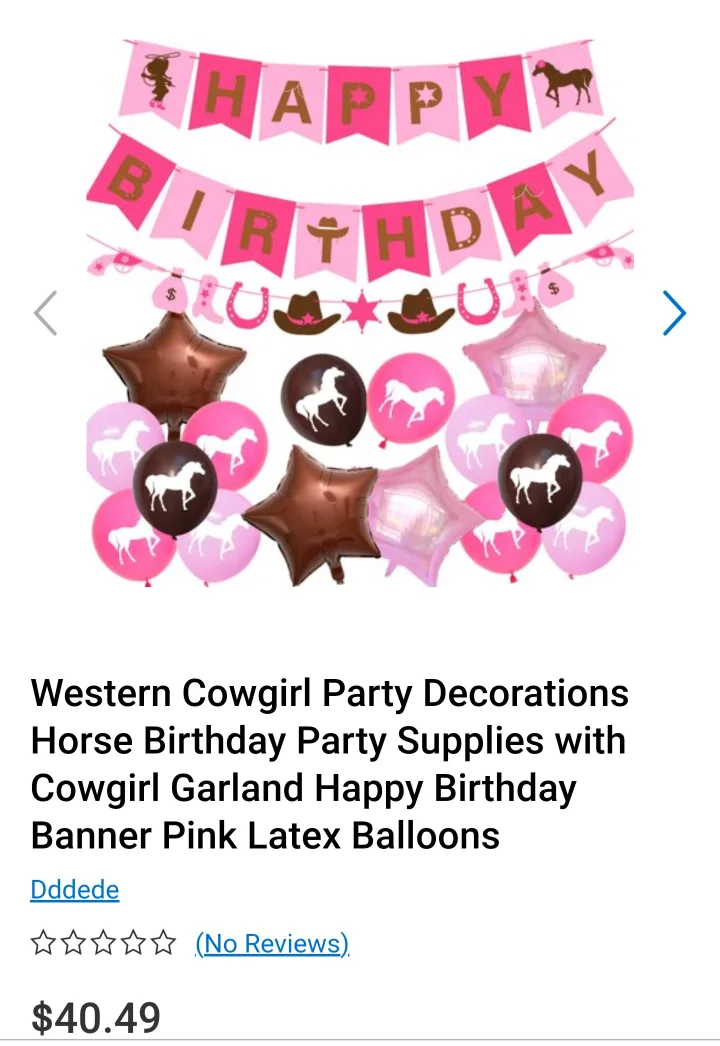 Cowgirl Birthday Party Decoration Set thumbnail