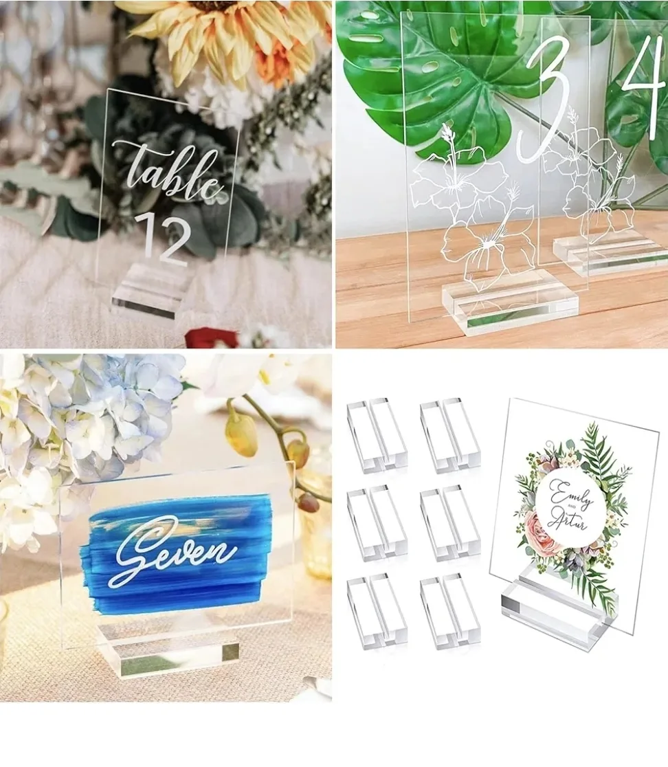 10Pcs Acrylic Table Number Holder Stands image indicator(4)
