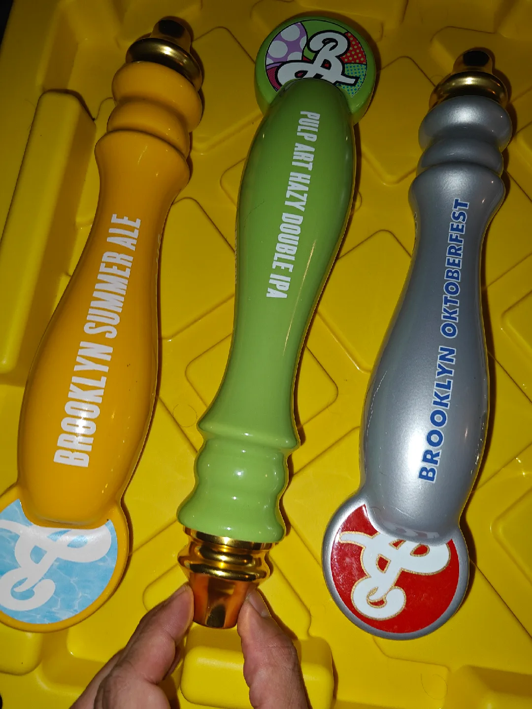 Variety of Brooklyn Brewery and Harp Beer Tap Handles image indicator(2)