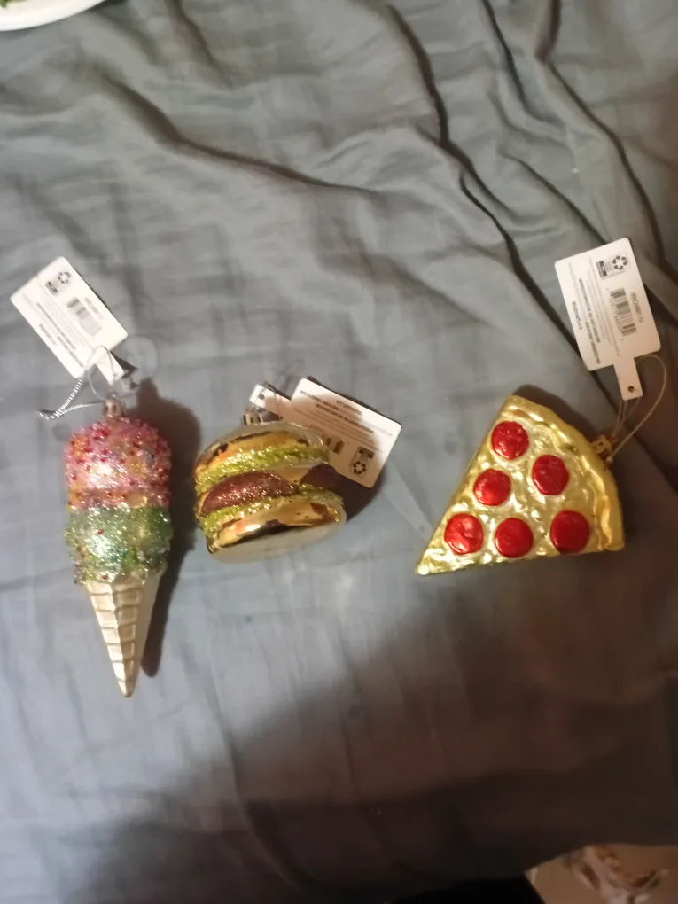 Food Christmas Ornaments - Ice Cream, Burger, Pizza thumbnail