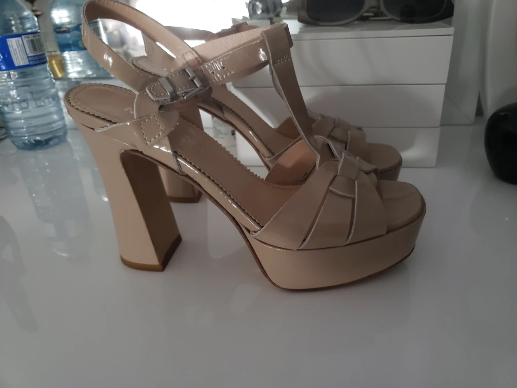 Napoletani Beige Platform Heels - Size 36
